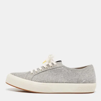 Pre-owned Ch Carolina Herrera Grey Fabric Low Top Sneakers Size 39