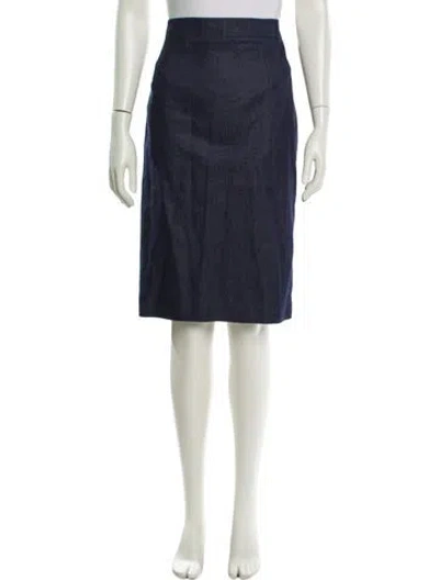 Pre-owned Ch Carolina Herrera Knee-length Skirt In Blue