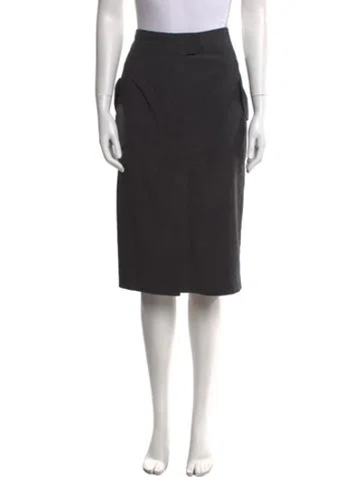 Pre-owned Ch Carolina Herrera Knee-length Skirt In Gray