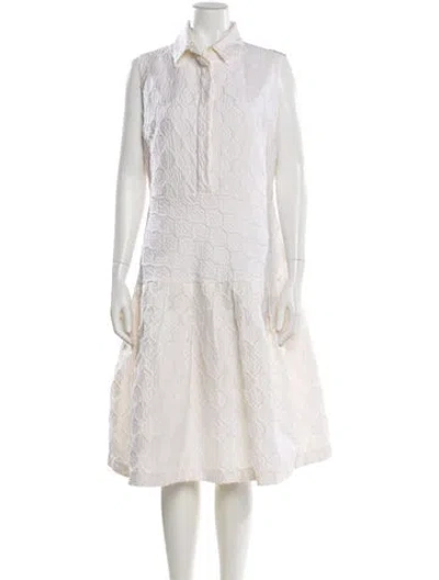 Pre-owned Ch Carolina Herrera Lace Pattern Midi Length Dress In Neutral