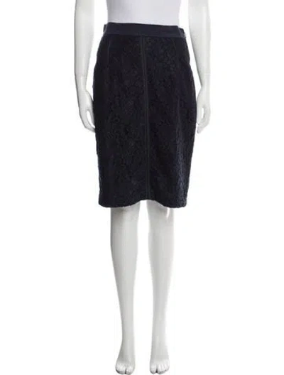 Pre-owned Ch Carolina Herrera Lace Pattern Mini Dress In Blue