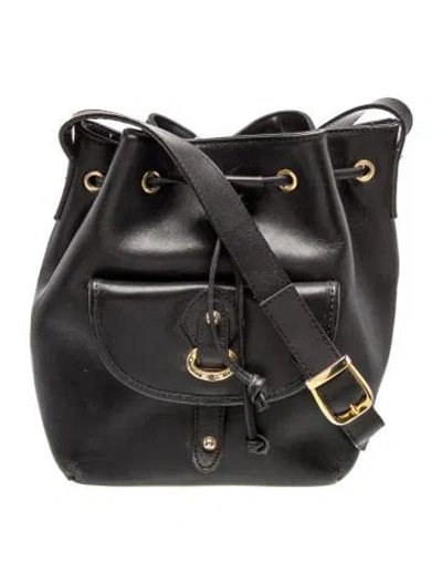 Pre-owned Ch Carolina Herrera Leather Bucket Bag In Black