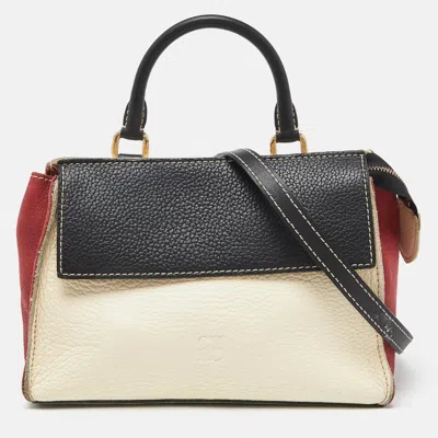 Ch Carolina Herrera Leather Flap Top Handle Bag In Multi