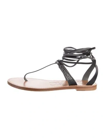 Pre-owned Ch Carolina Herrera Leather Sandals In Brown