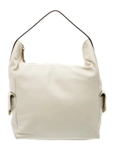 Pre-owned Ch Carolina Herrera Leather Shoulder Bag In Neutral