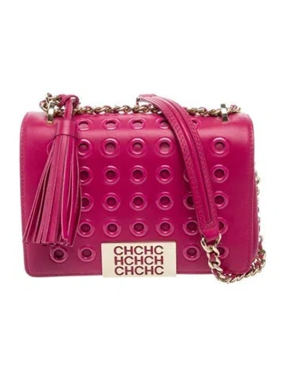 Pre-owned Ch Carolina Herrera Leather Shoulder Bag In Pink