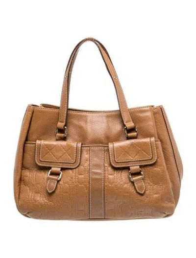 Pre-owned Ch Carolina Herrera Leather Top Handle Bag In Multi