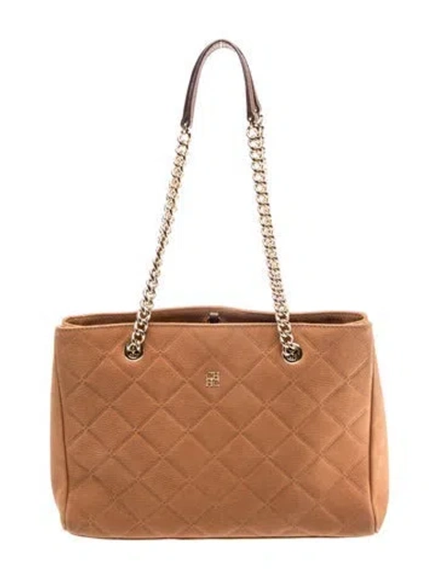 Pre-owned Ch Carolina Herrera Leather Tote In Brown
