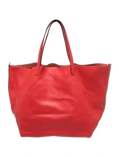 Pre-owned Ch Carolina Herrera Leather Tote In Red