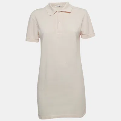 Pre-owned Ch Carolina Herrera Light Pink Cotton Mini Polo Dress S