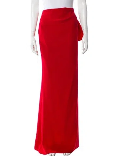 Pre-owned Ch Carolina Herrera Long Skirt In Red