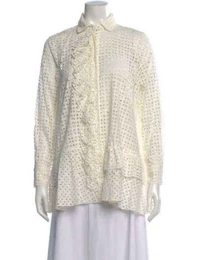 Pre-owned Ch Carolina Herrera Long Sleeve Blouse In Neutral