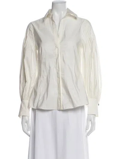 Pre-owned Ch Carolina Herrera Long Sleeve Blouse In Neutral