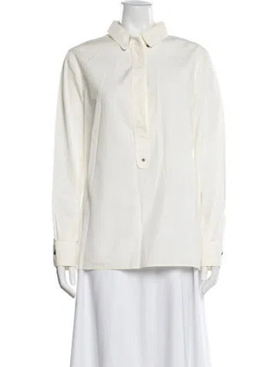 Pre-owned Ch Carolina Herrera Long Sleeve Blouse In Neutrals
