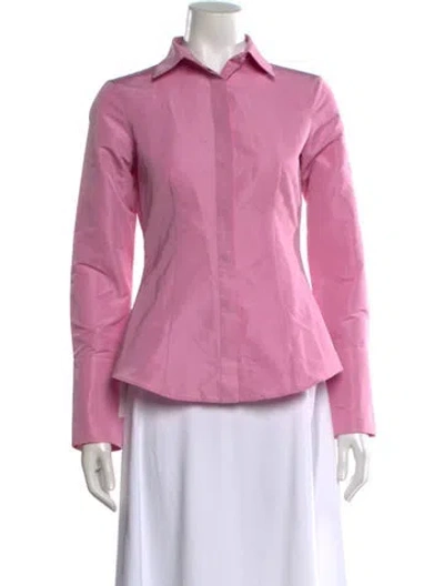 Pre-owned Ch Carolina Herrera Long Sleeve Blouse In Pink