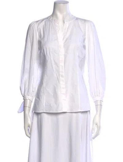 Pre-owned Ch Carolina Herrera Long Sleeve Blouse In White