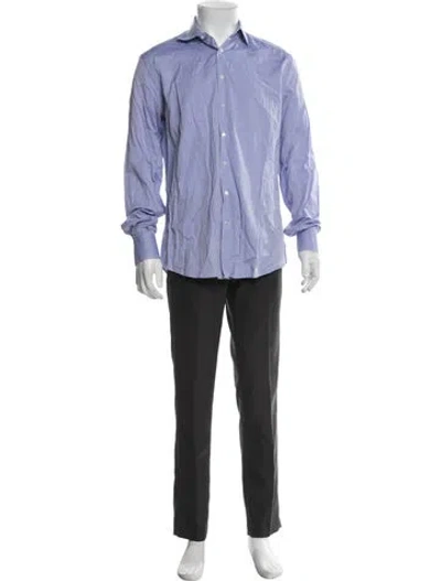 Pre-owned Ch Carolina Herrera Long Sleeve Dress Shirt In Blue