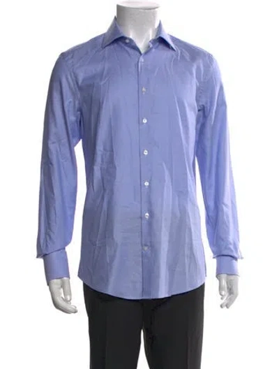 Pre-owned Ch Carolina Herrera Long Sleeve Dress Shirt In Blue