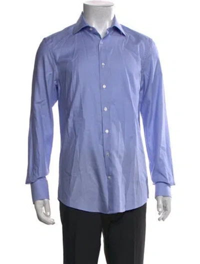 Pre-owned Ch Carolina Herrera Long Sleeve Dress Shirt In Blue