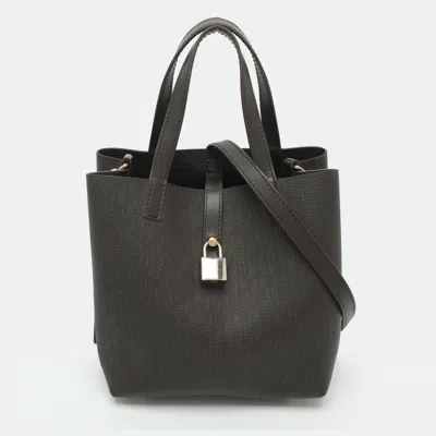 Pre-owned Ch Carolina Herrera Matryoshka Locked Small Black Monogram Coated Canvas Tote