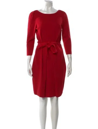 Pre-owned Ch Carolina Herrera Merino Wool Knee-length Dress In Red