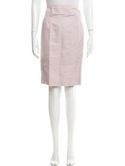 Pre-owned Ch Carolina Herrera Mesh Accents Knee-length Skirt In Pink