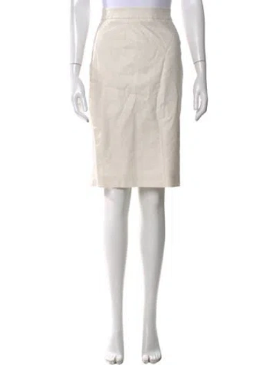 Pre-owned Ch Carolina Herrera Mesh Accents Knee-length Skirt In White