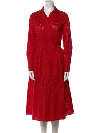 Pre-owned Ch Carolina Herrera Midi Length Dress In Red