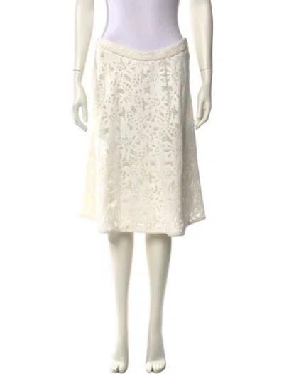 Pre-owned Ch Carolina Herrera Midi Length Skirt In Neutral