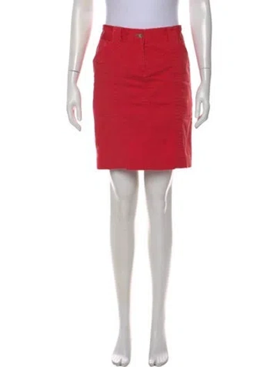 Pre-owned Ch Carolina Herrera Mini Skirt In Red
