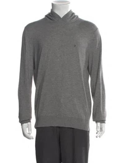 Pre-owned Ch Carolina Herrera Mock Neck Long Sleeve Hoodie In Gray