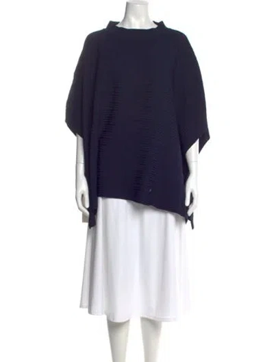 Pre-owned Ch Carolina Herrera Mock Neck Sweater In Blue