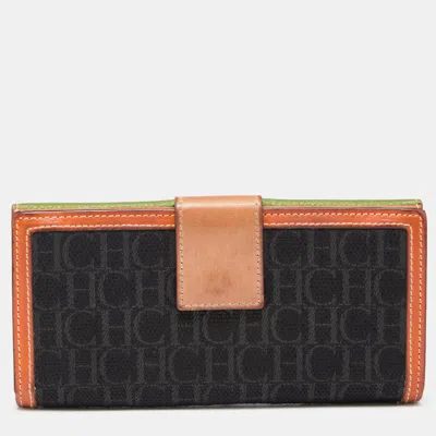 Ch Carolina Herrera Multicolor Monogram Canvas And Leather Continental Wallet