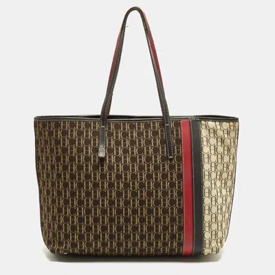 Pre-owned Ch Carolina Herrera Multicolor Monogram Canvas Shopper Tote