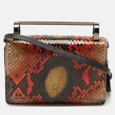 Pre-owned Ch Carolina Herrera Multicolor Python Insignia Top Handle Bag