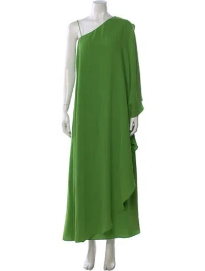 Pre-owned Ch Carolina Herrera One-shoulder Long Dress W/ Tags In Green