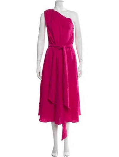 Pre-owned Ch Carolina Herrera One-shoulder Midi Length Dress W/ Tags In Red