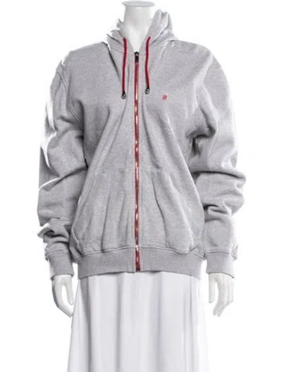 Pre-owned Ch Carolina Herrera Open Front Long Sleeve Hoodie In Grey