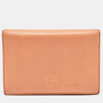 Ch Carolina Herrera Orange Leather Wallets
