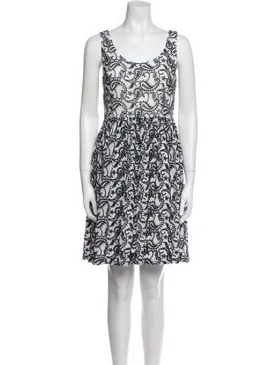Pre-owned Ch Carolina Herrera Paisley Print Mini Dress In Blue