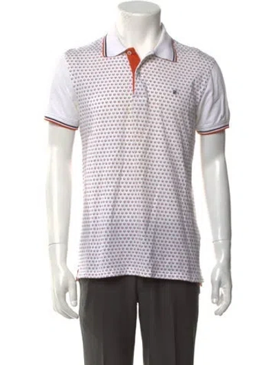 Pre-owned Ch Carolina Herrera Patterned Collar Polo Shirt In Neutrals