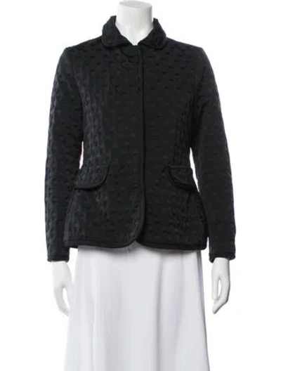 Pre-owned Ch Carolina Herrera Patterned Jacket In Black