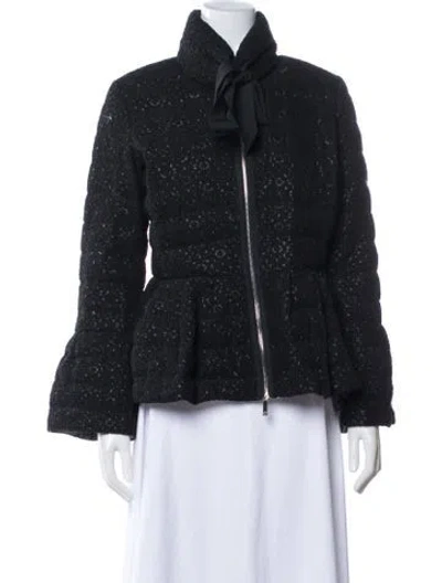 Pre-owned Ch Carolina Herrera Patterned Jacket In Black