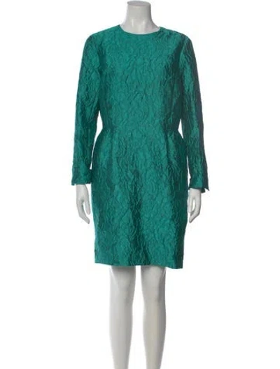 Pre-owned Ch Carolina Herrera Patterned Knee-length Dress In Green