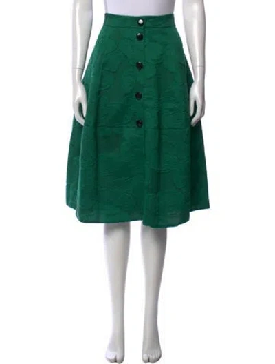 Pre-owned Ch Carolina Herrera Patterned Midi Length Skirt In Green