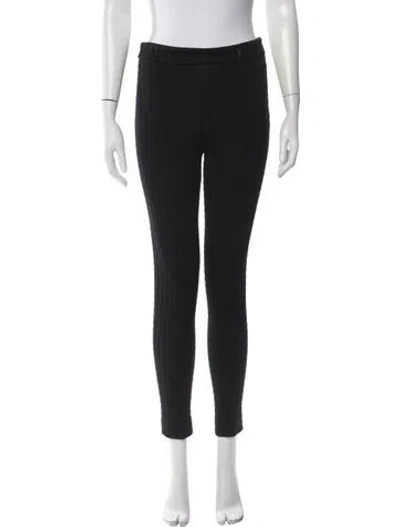 Pre-owned Ch Carolina Herrera Patterned Skinny Leg Pants In Black