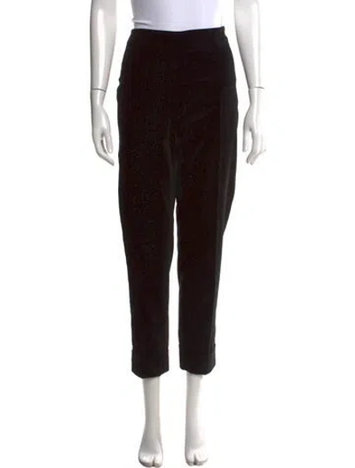 Pre-owned Ch Carolina Herrera Patterned Straight Leg Pants In Black