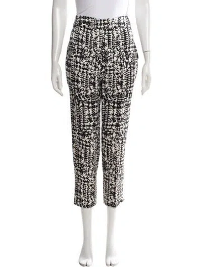 Pre-owned Ch Carolina Herrera Patterned Straight Leg Pants In Black