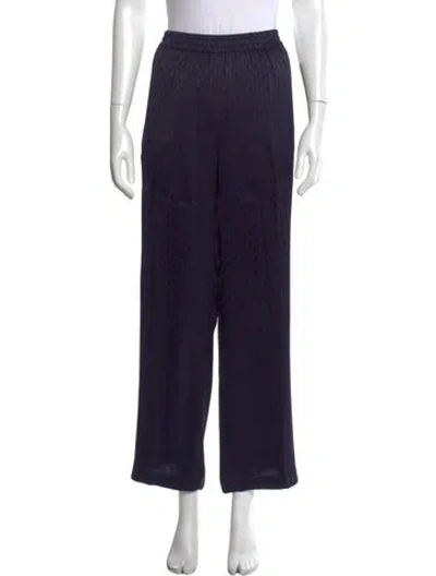 Pre-owned Ch Carolina Herrera Patterned Wide Leg Pants In Black