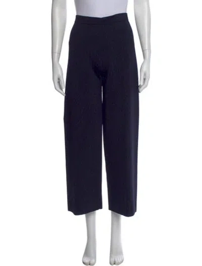 Pre-owned Ch Carolina Herrera Patterned Wide Leg Pants In Blue